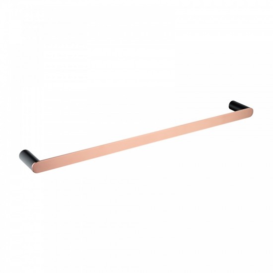 600mm Esperia Black & Rose Gold Single Towel Rail Stainless Steel 304 Wall Mounted